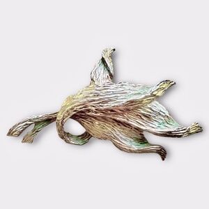 Vintage Ledo Gold Tone Yellow and Green Tipped Leaf Pin